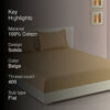 Aamodh Solid Bedsheet - Beige