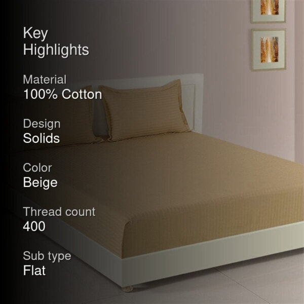 Aamodh Solid Bedsheet - Beige
