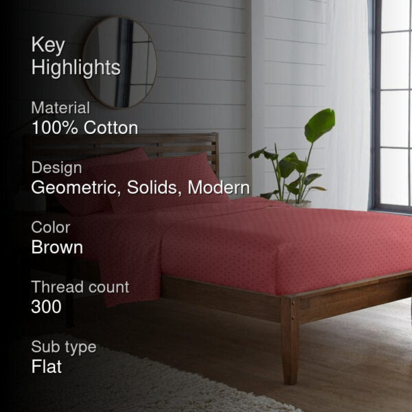 Azva Swiss Dot Bedsheet - Rust