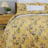 Cherry Blossom Floral Bedsheet - Mustard Yellow