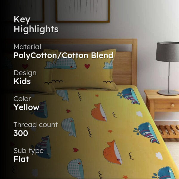 Dance With Whales Printed Bedsheet