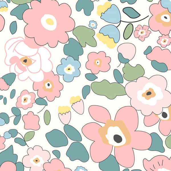 Doodled Blossoms I Fitted Microfiber Bedsheet
