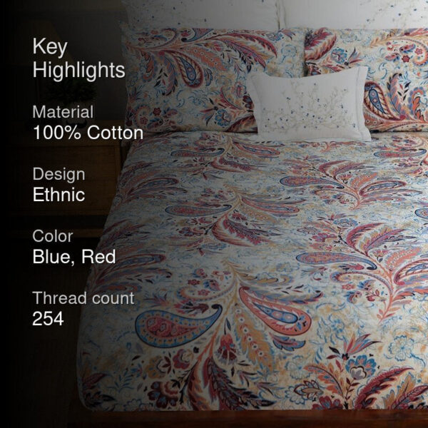 Duna Boheme Floral Bedsheet - Red Duna Boheme Floral Bedsheet - Red