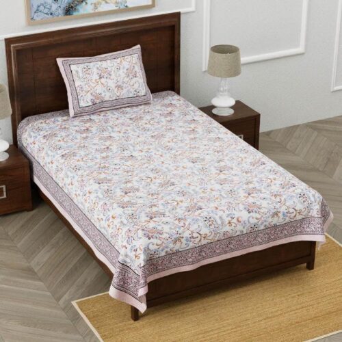 Floral Flush Bedsheet - Plum