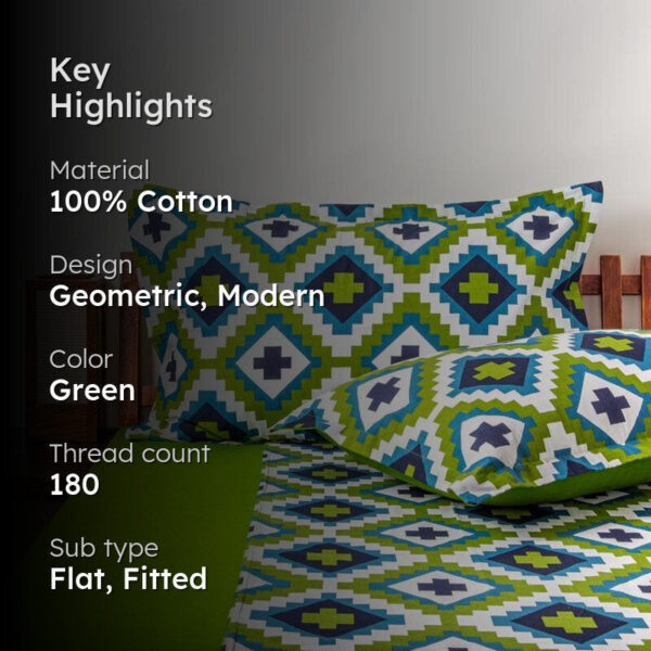 Green Grandeur Cotton Bedsheet - 180 TC