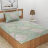 Iberis Floral Bedsheet - Fern Green