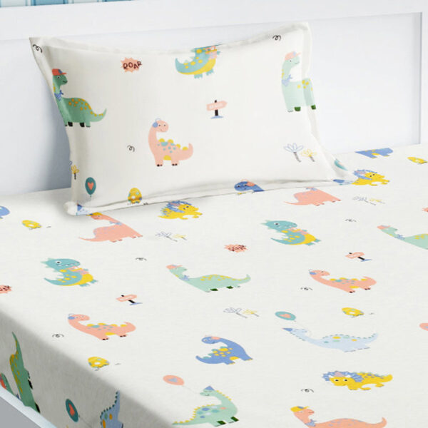 Jurassic Nights Kids Bedsheet - 210 TC