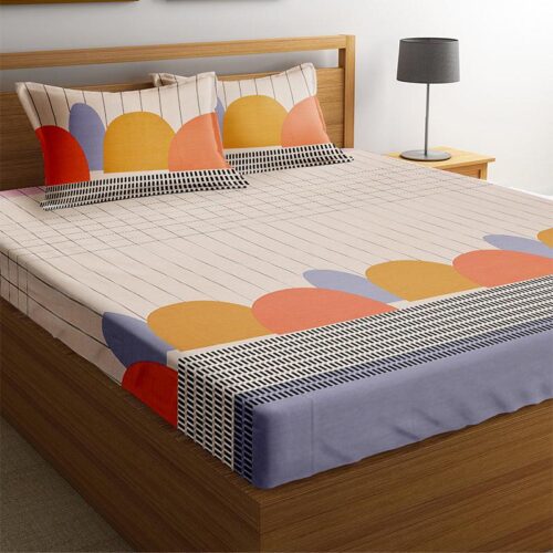 Kain Geomatric Cotton Bedsheet - 210 TC