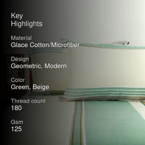 Kaya Striped Bedsheet - Green