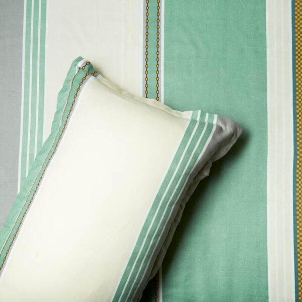Kaya Striped Bedsheet - Green