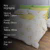 Liah Floral Bedsheet - White & Yellow