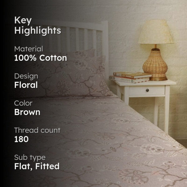 Light Brown Floral Bedsheet