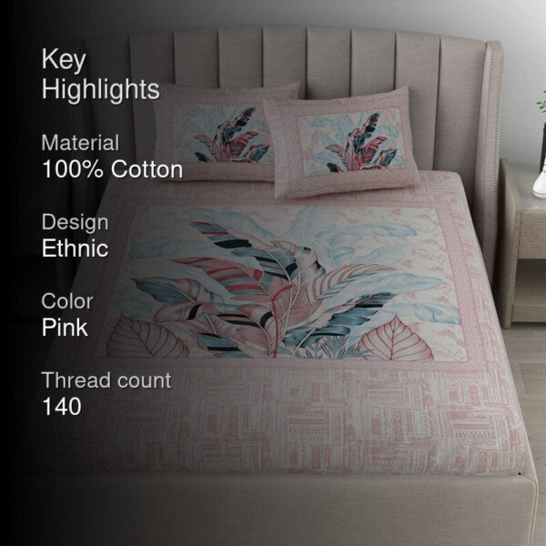 Little Explorers Floral Cotton Bedsheet (Pink) - 140 TC Little Explorers Floral Cotton Bedsheet (Pink) - 140 TC