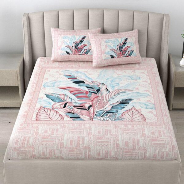Little Explorers Floral Cotton Bedsheet (Pink) - 140 TC Little Explorers Floral Cotton Bedsheet (Pink) - 140 TC