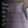 Misha Floral Bedsheet - Purple