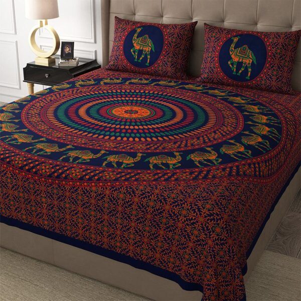 Namish Mandala Cotton Bedsheet (Multicolor) - 180 TC