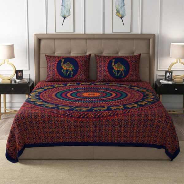 Namish Mandala Cotton Bedsheet (Multicolor) - 180 TC