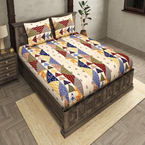 Narsi Abstract Bedsheet - Multicolor