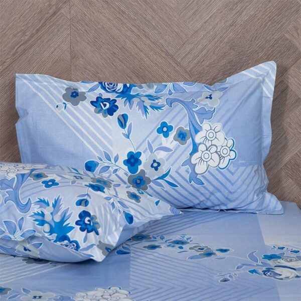 Nidra Floral Bedsheet - Blue