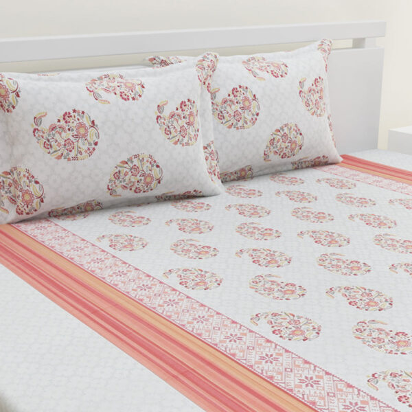 Nitya Printed Bedsheet - White