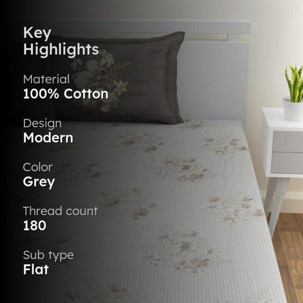 Paridhi Printed Bedsheet - Grey