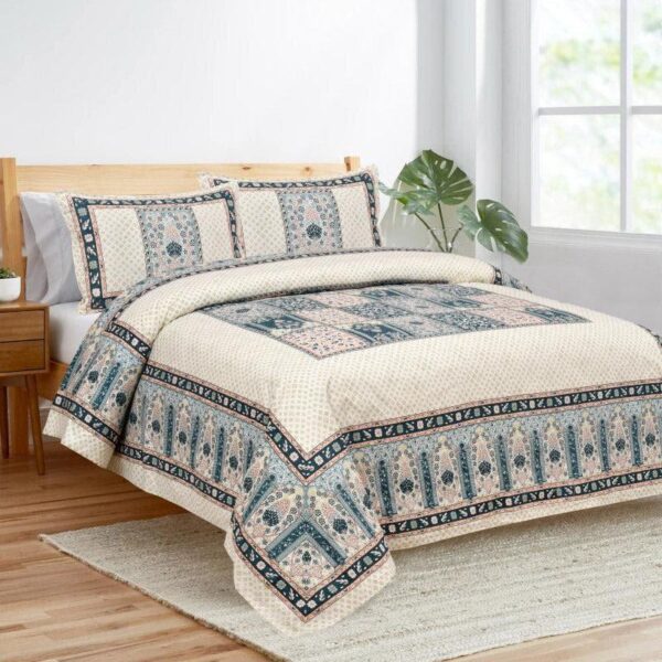 Parth Ethnic Bedsheet - Blue