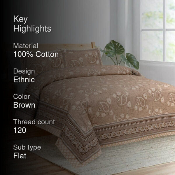 Petals & Paisleys Bedsheet - Brown