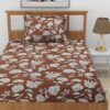 Petunia Floral Bedsheet - Coffee Brown