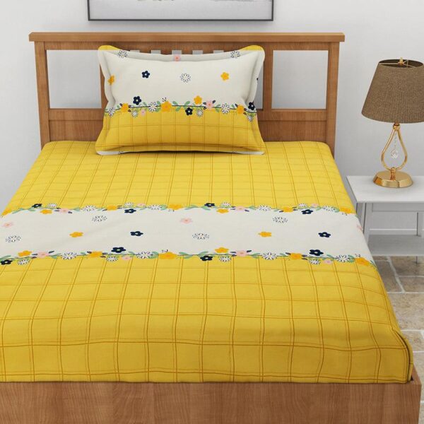 Ping Pong Abstract Bedsheet - Yellow