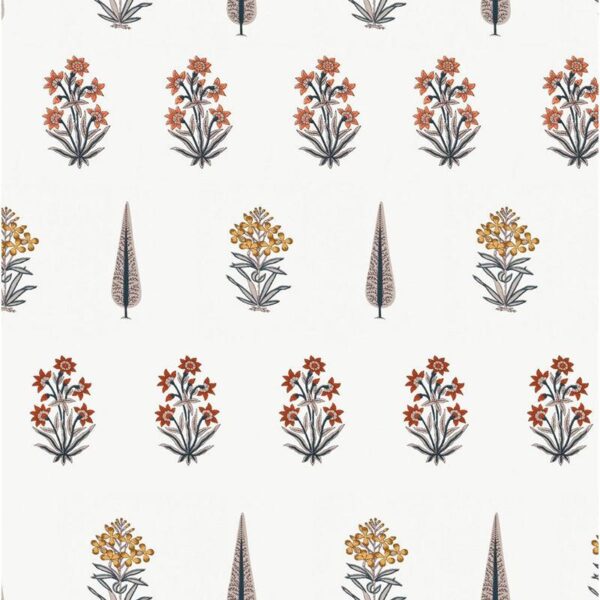 Rakhi Ethnic Bedsheet - White,Red