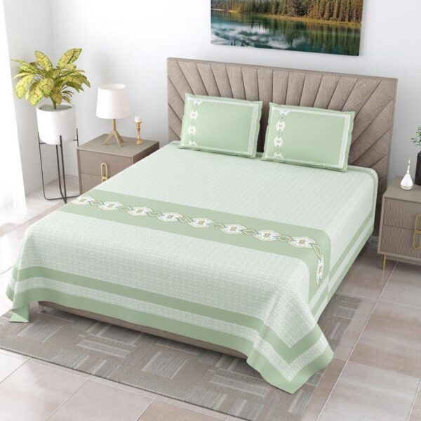 Recorra Printed Bedsheet - Green Recorra Printed Bedsheet - Green