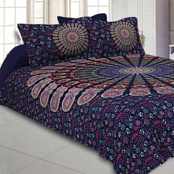Rosho Mandala Bedsheet - Blue