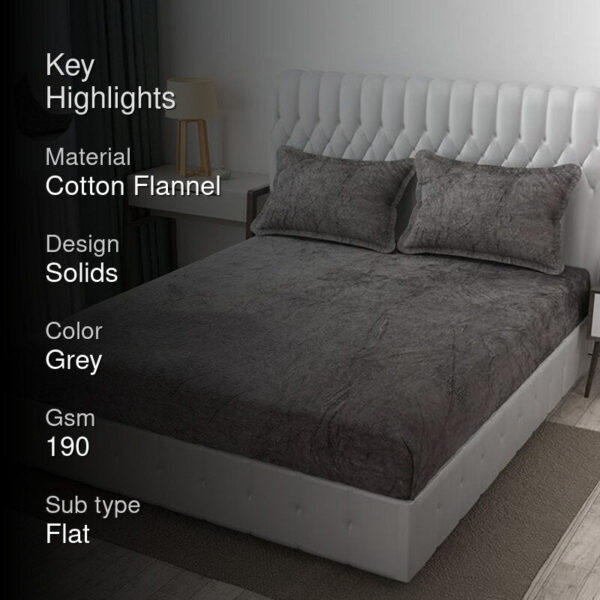 Sarva Solid Bedsheet - Grey