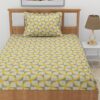 Selenia Floral Bedsheet - Grey & Yellow