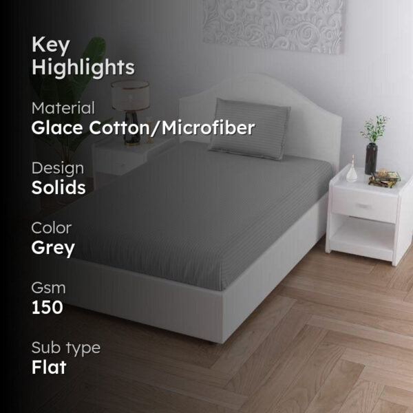 Sofia Solid Bedsheet - Grey