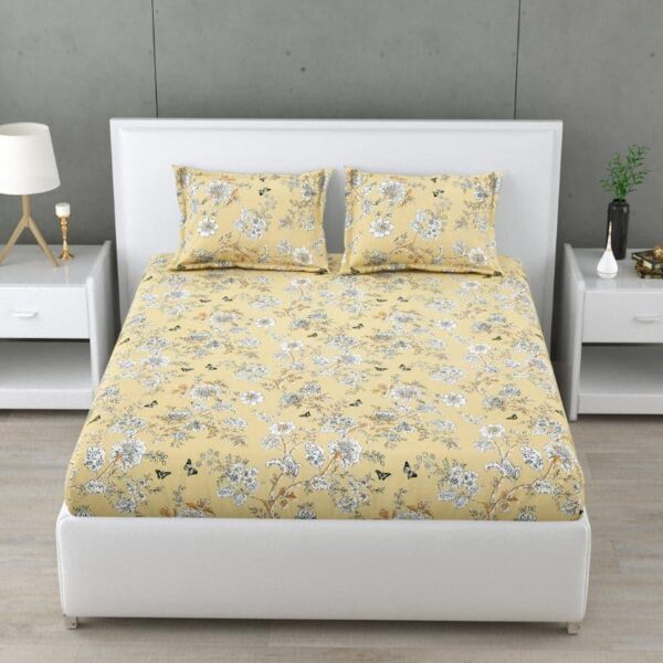 Soleli Floral Cotton Bedsheet - 130 TC