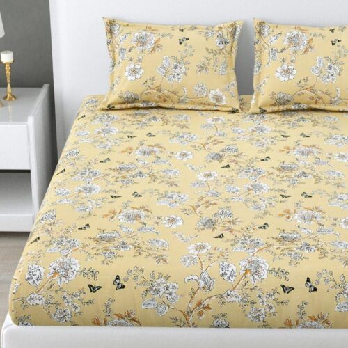 Soleli Floral Cotton Bedsheet - 130 TC