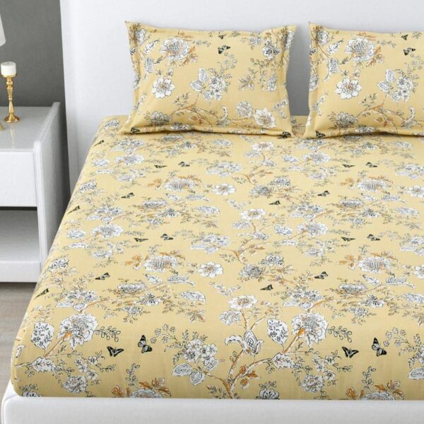 Soleli Floral Cotton Bedsheet - 130 TC