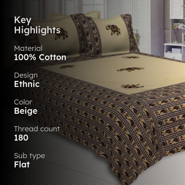 Traditionally Tuskan Bedsheet - Cream