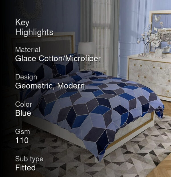 Trixie Geomatric Bedsheet - Blue