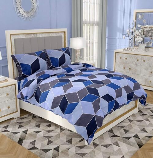 Trixie Geomatric Bedsheet - Blue