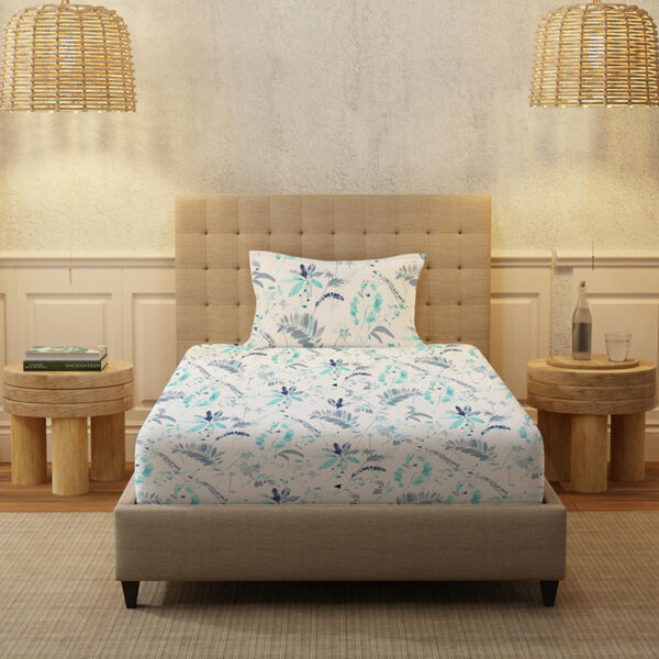 Urban Space Florvia Bedsheet (Blue) - 200 TC