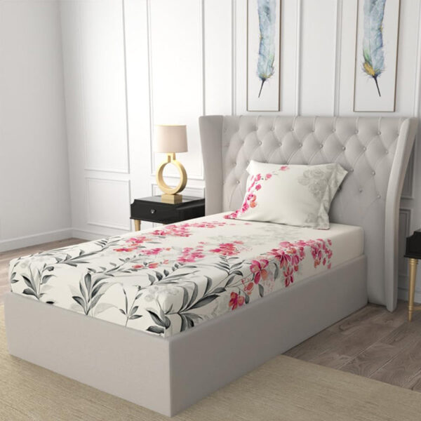 Urban Space Majestic Pink Bedsheet - 200 TC