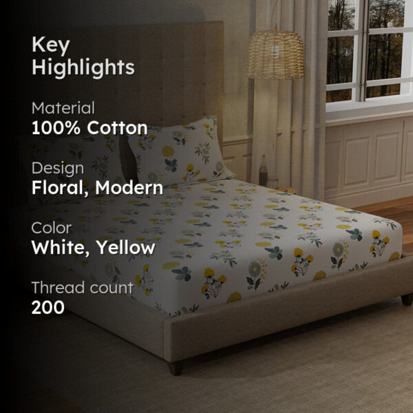 Urban Space Radiance White Bedsheet - 200 TC