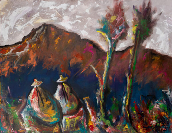 Abstract Expressionist Modern Acrylic Landscape of the Andes, 'Path of the Daughters of...'