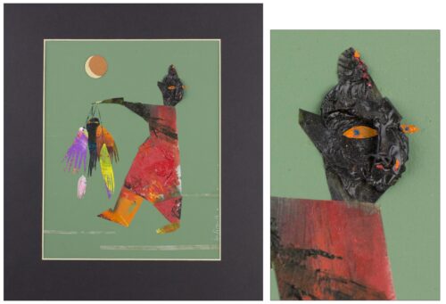 Collage Fine Art Fishing Scene, 'Fishing'