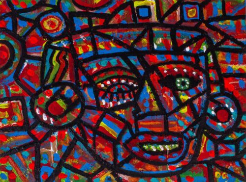 Cubist-Inspired Original Painting, 'Caribbean Dream'