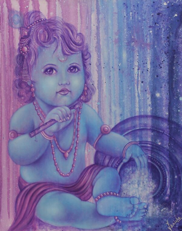 Original Portrait of Krishna as a Baby, 'Kanhaiya Krishna'