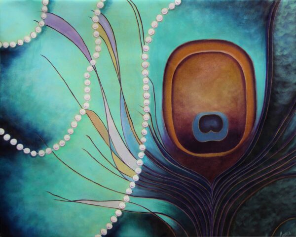 Original Signed Painting in Oils on Canvas from India, 'Heavenly Beauty'