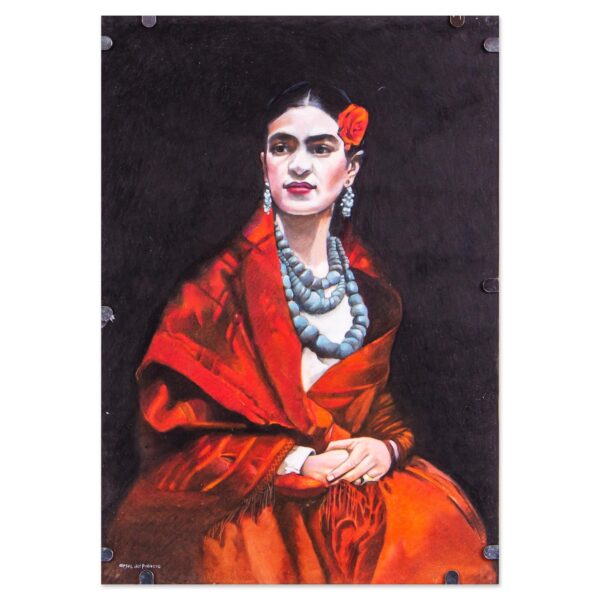 Signed and Mounted Portrait of Frida Kahlo from Mexico, 'Calm Frida' Signed and Mounted Portrait of Frida Kahlo from Mexico, 'Calm Frida'